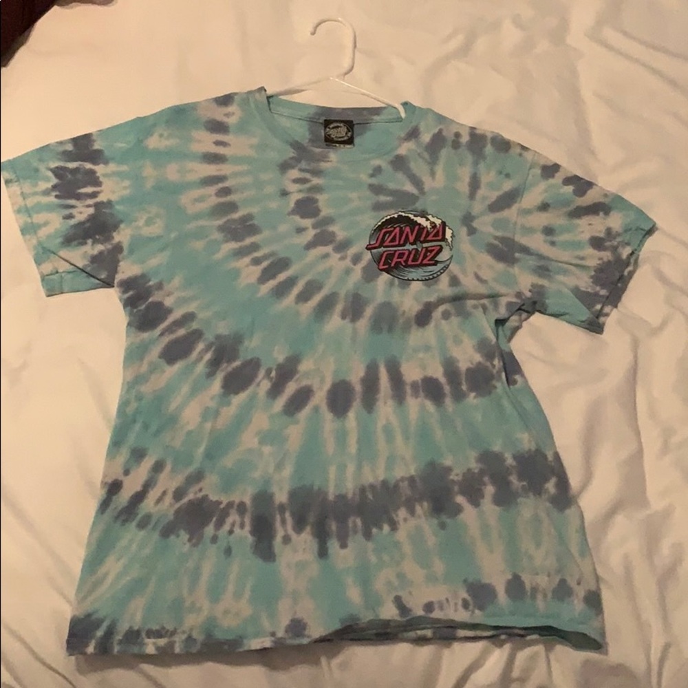 Blue tie dye Santa Cruz tee